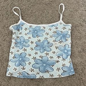 Blue flower tank top